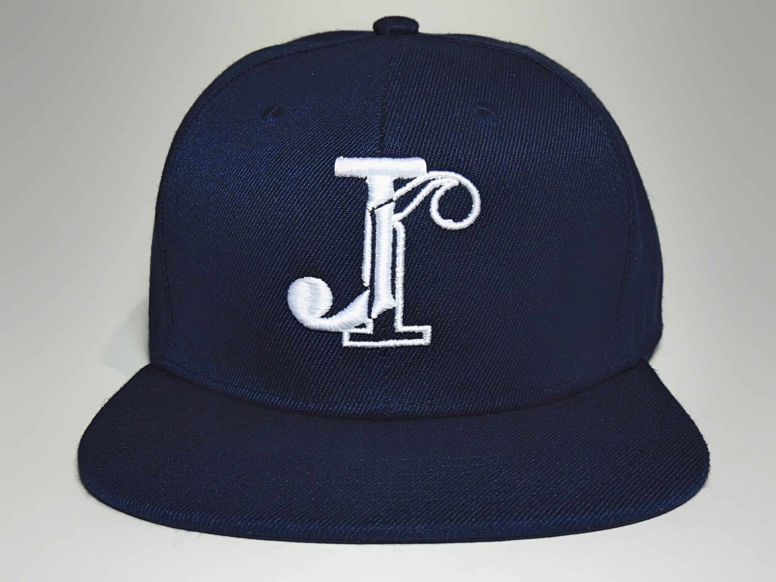 Navy lettering, Snapback with White Blue Baseball Jean-Jacques Cap