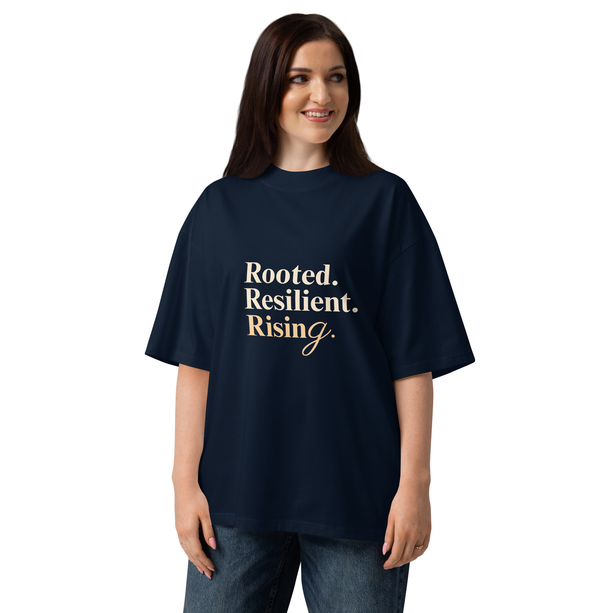 Resilient oversized high neck t-shirt