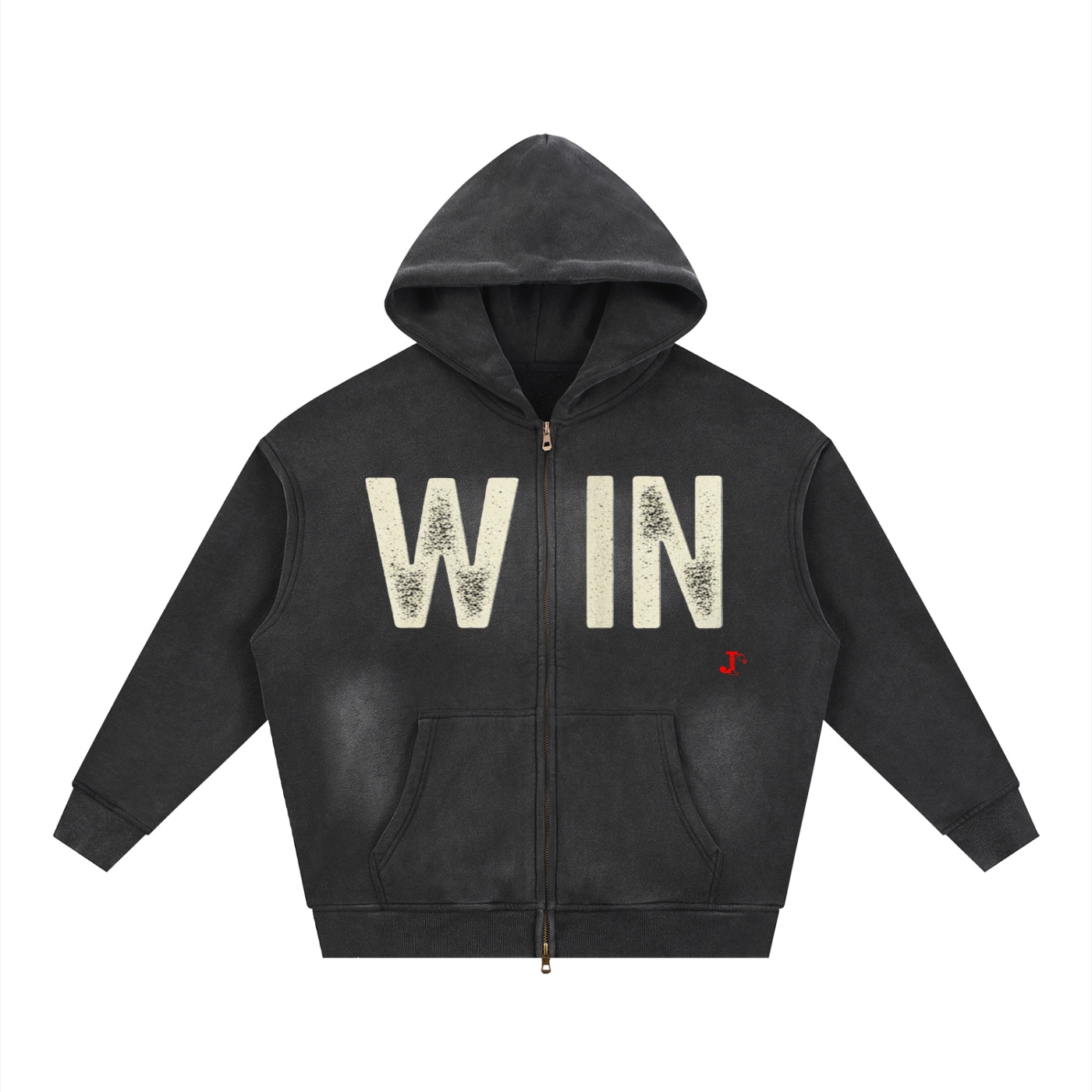 "WIN" Vintage Sunfaded Full-Zip Heavyweight Outerwear