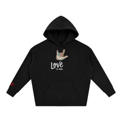 Love in ASL Graphic Hoodie – American Sign Language Comfort Pullover