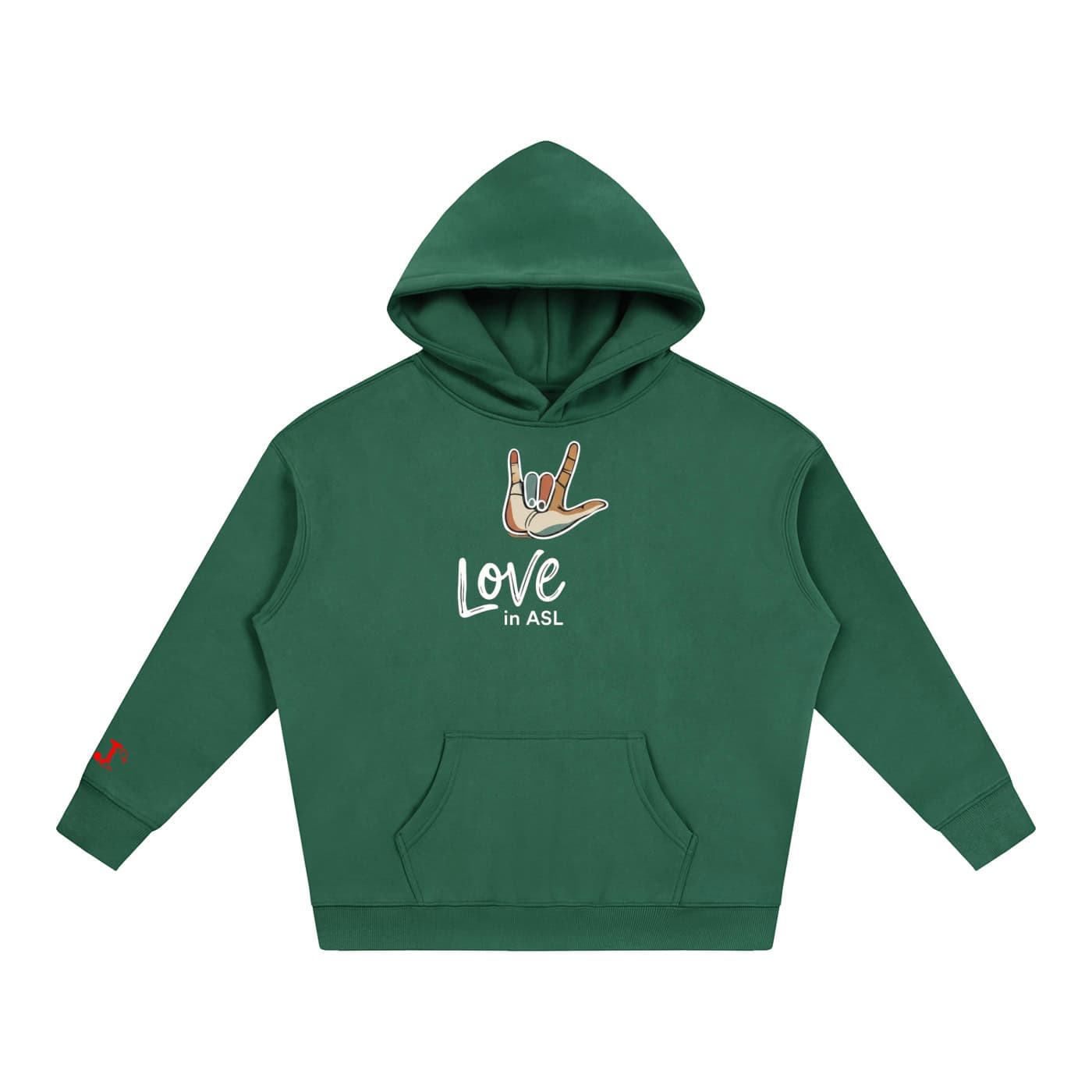 Love in ASL Graphic Hoodie – American Sign Language Comfort Pullover - Image 3